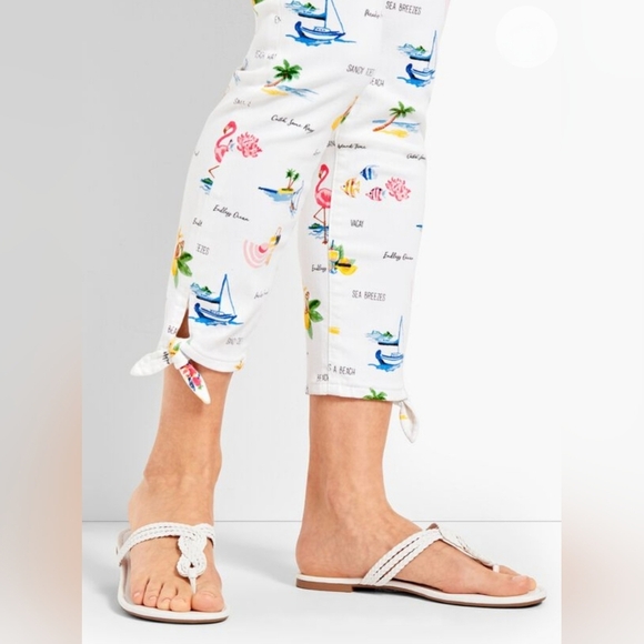 Talbots Tie-Hem Novelty Crop Capris - Picture 3 of 11